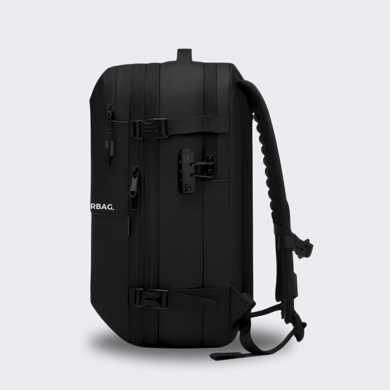 Mochila AirBag Azul Marinho + Sistema de vácuo integrado + Garrafa Inteligente + Bomba de ar portátil